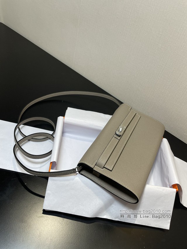 Hermes女包 愛馬仕Kelly woc小挎包 瀝青灰灰epsom皮凱麗斜挎包  tdh2353